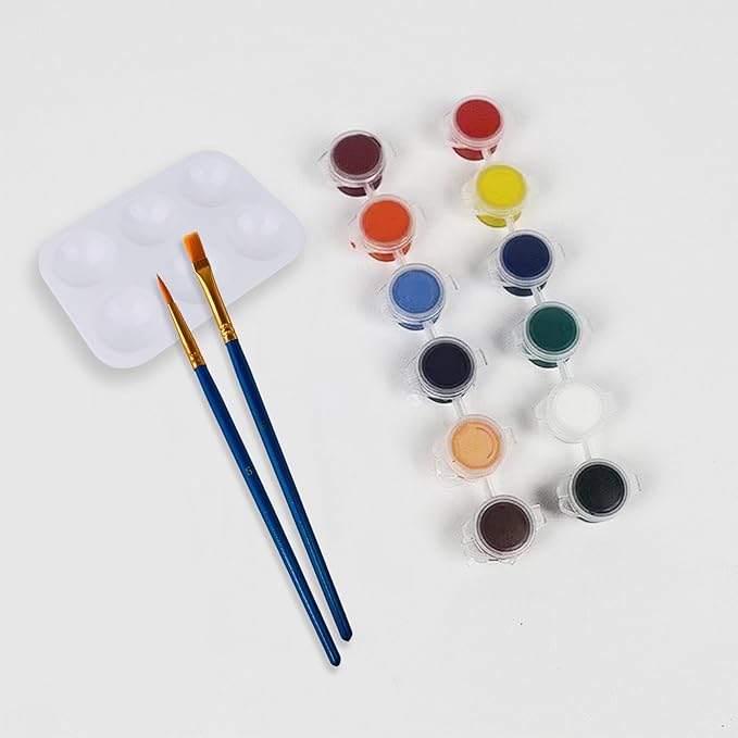LNAUJS 8 Pack Plastic Paint Tray Palettes, 6 Well Rectangular Palette, Watercolor or DIY Craft Paint Supplies