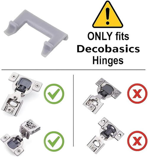 (Decobasics ONLY) Cabinet Restrictor Clips (30 Pack)- 86° Degree Angle Cabinet Door Hinge Restrictor Clip for Soft Close Hinge-90° Opening Kitchen Soft Close Cabinet Hinges Restraints Restriction Clip