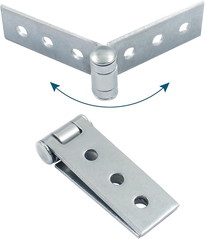 4Pcs 3 inch Folding Butt Hinges, Stainless Steel Door Window Hinges (6 Holes)