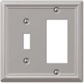 Amerelle 149TRBN 1TGL/1RKR BN WALL PLATE, Single Toggle/Single Rocker-GFCI, Brushed Nickel