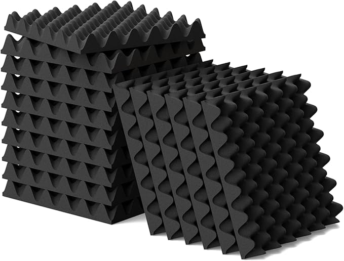 6 Pack 1.5"X12"X12" Acoustic Foam, Sound Proof Egg Crate Foam(Most Soundproofing Design), Upgraded Acoustic Panels, Fire-Retardent Sound Proof Foam Panels for Walls, Doors, Sound Foam Made by WVOVW