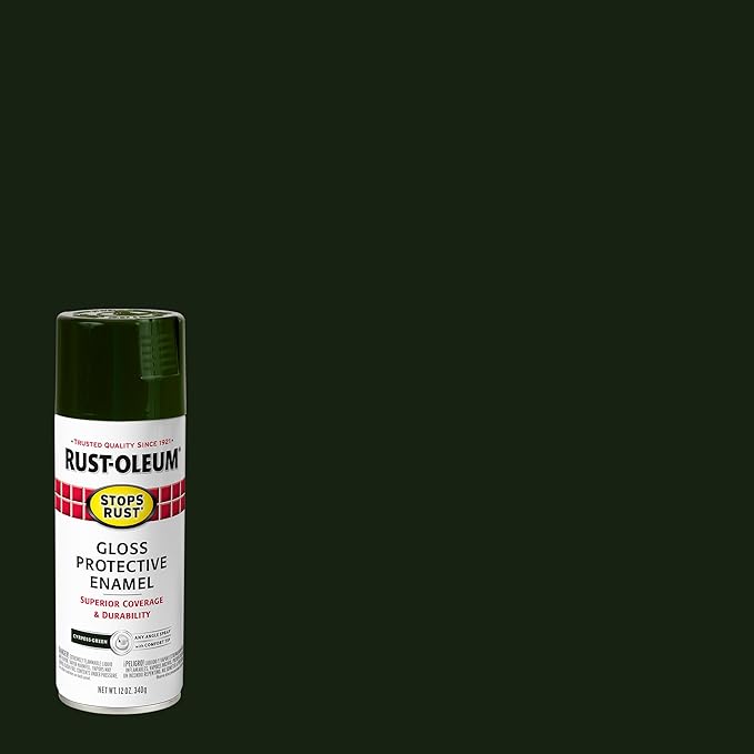 Rust-Oleum 369183-6PK Stops Rust Spray Paint, 12 oz, Gloss Cypress, 6 Pack