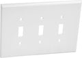 Leviton 3-Gang Toggle Switch Wallplate, Oversized, Thermoset, 88111, White