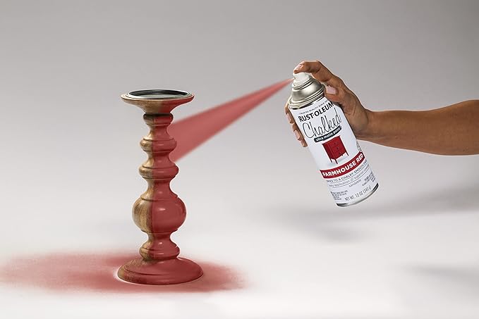 Rust-Oleum Farmhouse Red Chalked All-in-One Ultra Matte Spray Paint | One Coat Coverage | No Primer, Sanding, Or Topcoat Needed | Easy Spray Application | Made in USA | 12 OZ