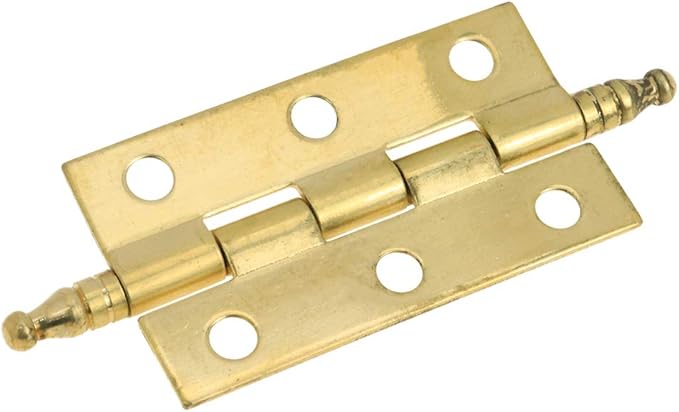 Quluxe 2" Door Hinges, Lengthened Axis Square Hinge, Antique Brass Hinges for Cabinet Doors Dresser Drawer Closet with Screws- Gold (Pack of 4)