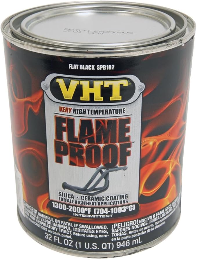 VHT ESPB10200 Flameproof Coating Flat Black Quart, 32. Fluid_Ounces