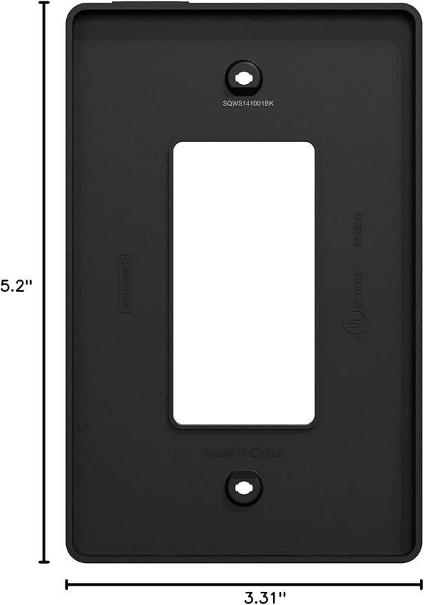 Square D by Schneider Electric X Series Wall Plate for Outlet and Light Switch, Mid Size Plus 1 Gang, Matte Black