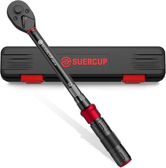 3/8" Click Torque Wrench, 5-45 Ft.Lb, for Bike, Moto, Spark Plugs | 6.8-61Nm, ±3% Accuracy, Dual-Direction Adjustable 72 Tooth, Click Type Torque Wrench, for Oil Drain, Engine Repair & ATV/MTB