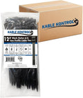 Kable Kontrol Low-Profile Cable Ties 12 Inch 2500 Pcs 120 Lbs Test – Black | Double Locking Cable Ties UL Listed Inline Zip Ties - Chemical, UV & Abrasion Resistant Ties for Automotive & Medical Use