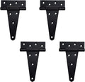 6 Inch T-Strap Heavy Duty Shed Door Hinges,Black Tee Hinge for Wooden Fences,Yard Door,Barn Door Gates, Wrought Hardware Rustproof,4 PCS