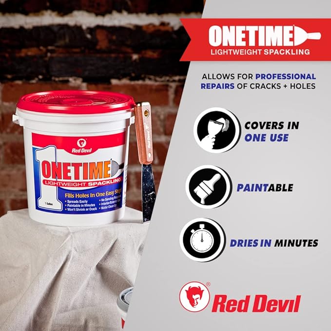 Red Devil 0542 ONETIME Lightweight Spackling, 1/2 Pint, Made in USA