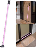 SECURITYMAN 3-in-1 Door Security Bar, Security Door Stoppers & Door Barricade – Heavy Duty Adjustable Iron Security Lock Bar for Home Defense, Apartment & Travel Safety (1 Pack - Pink)