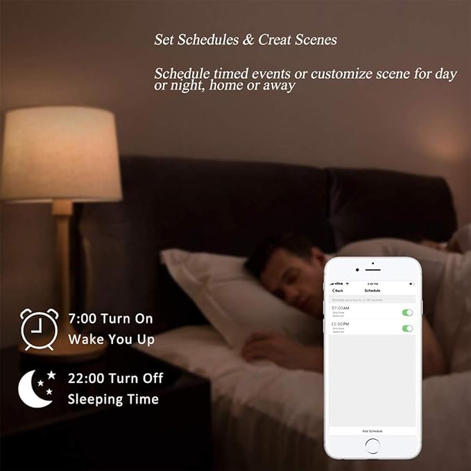 Lesim Smart 3 Gang WiFi Light Switch, 2.4GHz, Compatible with Alexa, Google Home, White, Push Button, Automatically/Smart Switch Operation