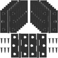 16Pcs 2.5 Inch Door Hinge, Stainless Steel Folding Butt Hinges with Mounting Screws for Cabinets, Furniture, Outdoor Windows, Crafts (Black)