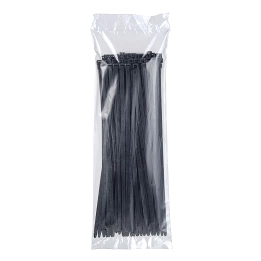 3M Cable Tie CT15BK120-C, 15 in, 120 lb Tensile, Black, Bag of 100 | For Indoor and Outdoor Use. Curved Tip Allows for Faster Threading and Installation, Self-Locking Head