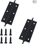 3.5 Inch Antique Style Solid Brass Butt Hinges with Ball Finials, Black Plated Butt Hinges with for Furniture Cabinet Drawer Door, 2PCS