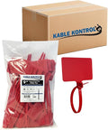 Kable Kontrol Cable Marker Identification Zip Ties 9 Inch 1000 Pcs – Red | Large ID Flag Label Straps, Self-Locking Write on Tags for Ethernet, Power, and Cord Labeling