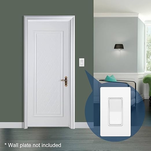 CML Single Pole Decorator Light Switch, 20 Pack Rocker Paddle Wall Switch, 15A 120/277V, On/Off Interrupter, UL Listed, White