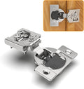 Chibery 2 Pack 3/4" Overlay 4D Soft Close Concealed Hinges for Face Frame Door, Nickel, Satin Brass Plated, Modern, Satin Nickel, 105 Open Angle, Stainless Steel Cabinet Hinges