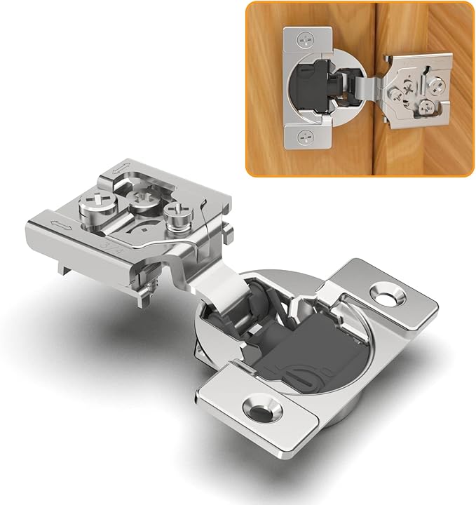 Chibery 30 Pack 3/4" Overlay 4D Soft Close Concealed Hinges for Face Frame Door, Adjustable Closing Speed, Smooth Slow Self Closing Hinges, Satin Nickel, 105° Open Angle Stainless Steel Cabinet Hinge