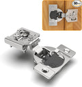 Chibery 60 Pack 3/4" Overlay 4D Soft Close Concealed Hinges for Face Frame Door, Adjustable Closing Speed, Smooth Slow Self Close Hinges, Satin Nickel, 105° Open Angle Stainless Steel Cabinet Hinges