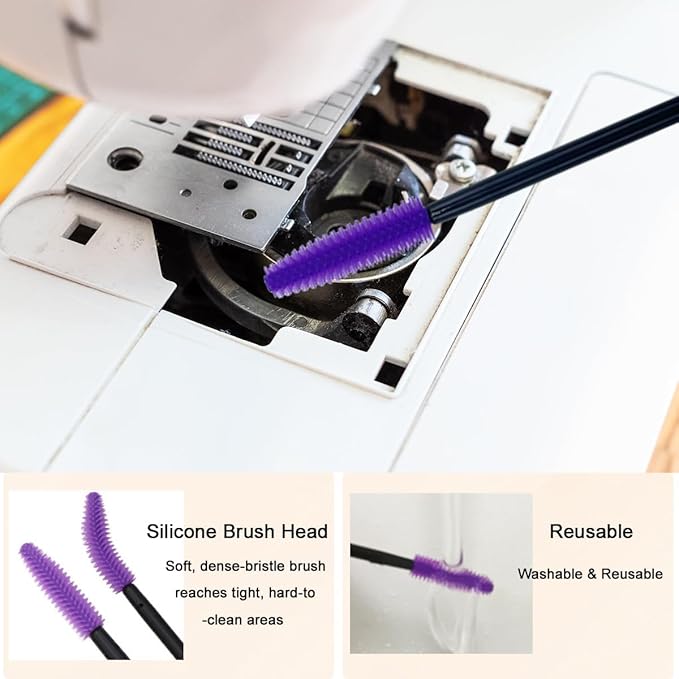 21 Pieces Sewing Machine Cleaning Kit,Sewing Machine Repair Tools Include Tweezers Double Headed Brush Screwdriver Seam Rippers Silicone Brush for Repair and Cleaning Machine Sewing with Storage Box