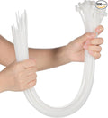 Shappy 500 Pack Long Zip Ties Heavy Duty, Ultra Exclusive Strong Cable Ties Large Industrial Electrical for Indoor Outdoor Plastic Wraps(White,24 Inch)
