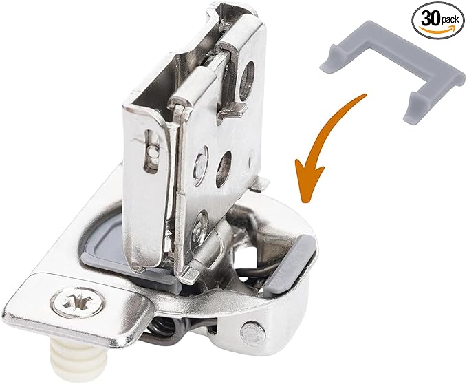 (Decobasics ONLY) Cabinet Restrictor Clips (30 Pack)- 86° Degree Angle Cabinet Door Hinge Restrictor Clip for Soft Close Hinge-90° Opening Kitchen Soft Close Cabinet Hinges Restraints Restriction Clip