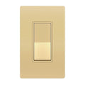 ENERLITES Elite Series Decorator Switch with Screwless Wall Plate, Paddle Light Switch, Single Pole, 3 Wire, Grounding Screw, Residential Grade, 15A 120V, UL Listed, 91150-GDWP, Gold with Wall Plate
