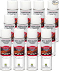 Rust-Oleum 264692-12PK Industrial Choice M1400 System Water-Based Construction Marking Spray Paint, 17 oz, Gloss White, 12 Pack