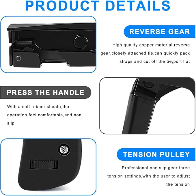 Knoweasy Cable Tie Gun and Cable Tie - Fastening and Flush Cutting Tool with Steel Handle Zip Tie Gun for Nylon Cable Ties