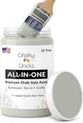 Chalky Chicks 32 Fl Oz Matte Normandy (Light Gray) Chalk Paint for Furniture Without Sanding - No Prep Furniture Paint No Sanding All in One for Crafts, Walls, Cabinet, Metal, Dresser, Farmhouse