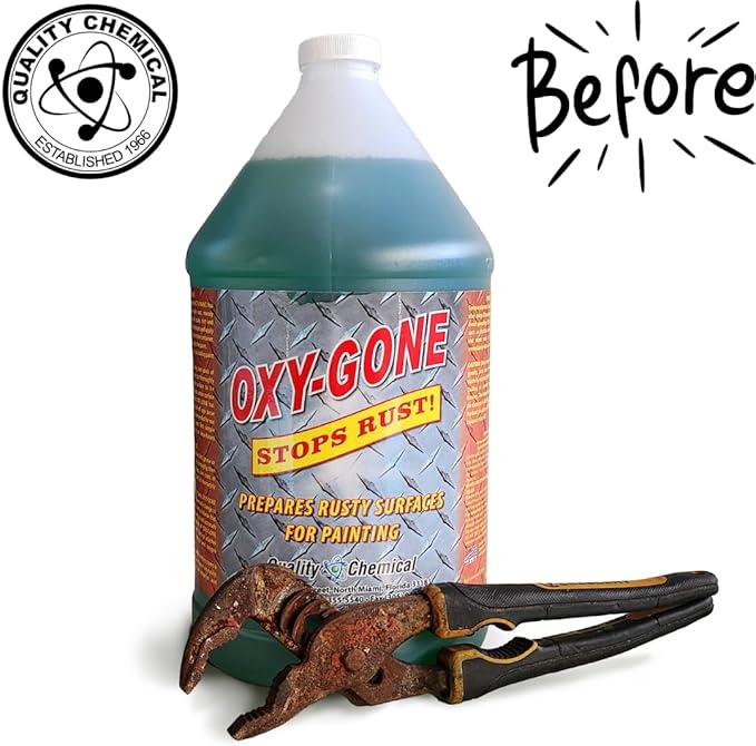 Quality Chemical Oxy-Gone Rust Remover and Metal Treatment - Rust Reformer, Rust Remover, Metal Rust Remover, Rust Neutralizer for Metal, Rust Converter, Remover, Rust Remover - 640 oz (Pack of 1)