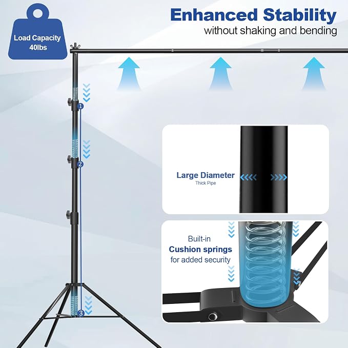 12x10FT(WxH) Heavy Duty Backdrop Stand, Photo Back Drop Stand