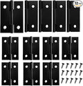 12 PCS 2 inches Black Door Hinge Cabinet Hinges Stainless Steel Butt Hinges Home Furniture Hinges Bisagras for Door, Window, Case Lid, Wooden Box Chest with 72 Mounting Screws, Black