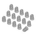 PATIKIL Finger Tip Covers Cots, Grey Silicone Finger Protectors Gloves Breathable Reusable Fingertip Caps with Air Holes for Dry Skin Finger Cracking, M, 15 Pcs