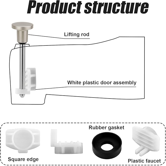 Tub Spout Diverter Repair Kit, Including Diverter Valve Stem and Seal Durable and Easy to Install Bathroom Shower Leaky Bathtub Faucet Bathtub Spout Repair Kit
