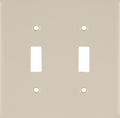 Power Gear Double Toggle Switch Wallplate, Unbreakable Nylon, Light Switch Wall Plate Replacement, Ivory, 54391
