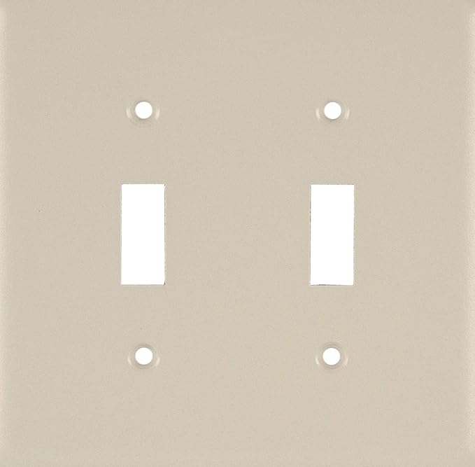 Power Gear Double Toggle Switch Wallplate, Unbreakable Nylon, Light Switch Wall Plate Replacement, Ivory, 54391