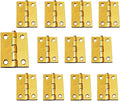 QCAA Narrow Butt Utility Hinge, Swaged, with Removable Loose Pin for Cabinet Door or Box Hinge, 2" x 1-1/2" x 1.4mm, Brass Plated, 12 Pack, Made in Taiwan