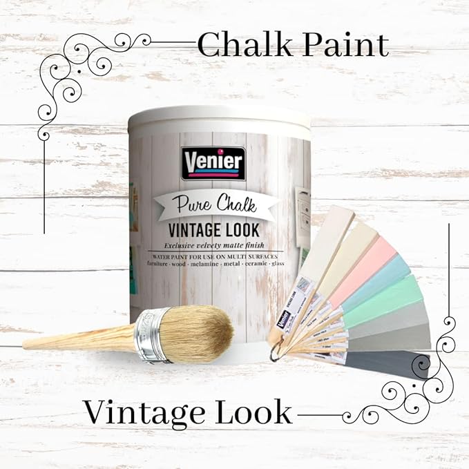Chalk Pure Paint - for Furniture, Crafts, Home Decor - All-in-One – DIY – Eco-Friendly (Vintage [Country Gray]), (33.81 oz)…