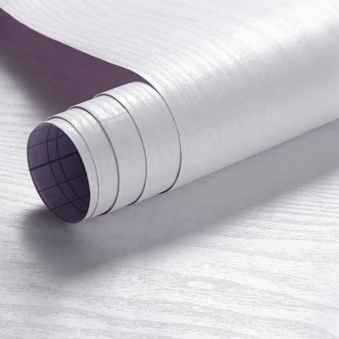 Arthome Peel and Stick Wallpaper - White Wood Contact Paper - White Wallpaper - Self-Adhesive, Removable and Waterproof for Cabinet, Countertop (17"x78.7")