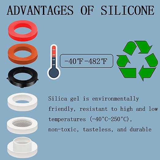 ZDBB 70 Pcs Plumbing Silicone Gasket Assortment Kit VMQ Silicone Washer for Assorted Shower Head Garden Hose High Temperature Hot Plumbing Pipes Fittings Seal Repair