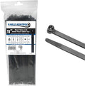 Kable Kontrol Metal Pawl Cable Ties 11 Inch 100 Pcs, 50 Lbs Test – Black | Metal Tooth, Stainless Steel Toothed Self-Locking Ties, UV Resistant Steel Barb Zip Ties for Indoor & Outdoor Use