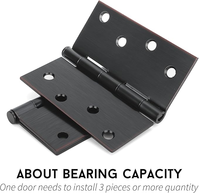 goldenwarm 3 Pack Interior and Exterior Door Hinges Oil Rubbed Bronze Door Hinge 4 inch x 4 inch Door Hinges with Square Corners