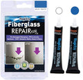 MagicEzy Fiberglass RepairEzy - Fiberglass Repair Kit in a Tube - Fix Wide Cracks, Chips and Holes - Fiberglass Showers, Hot Tubs, Canoes, Boats, Jet Skis - Ultra Strong (Blue & White)