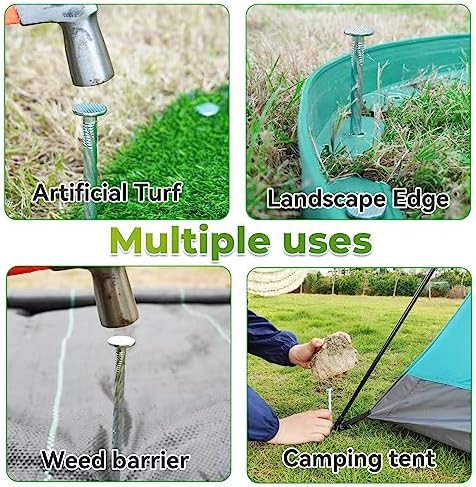 10-Inch Spiral Metal Landscape Stakes - Galvanized and Rustproof - 30pcs Round Anchoring Spikes for Paver Edging, Artificial Turf, Weed Barrier and More