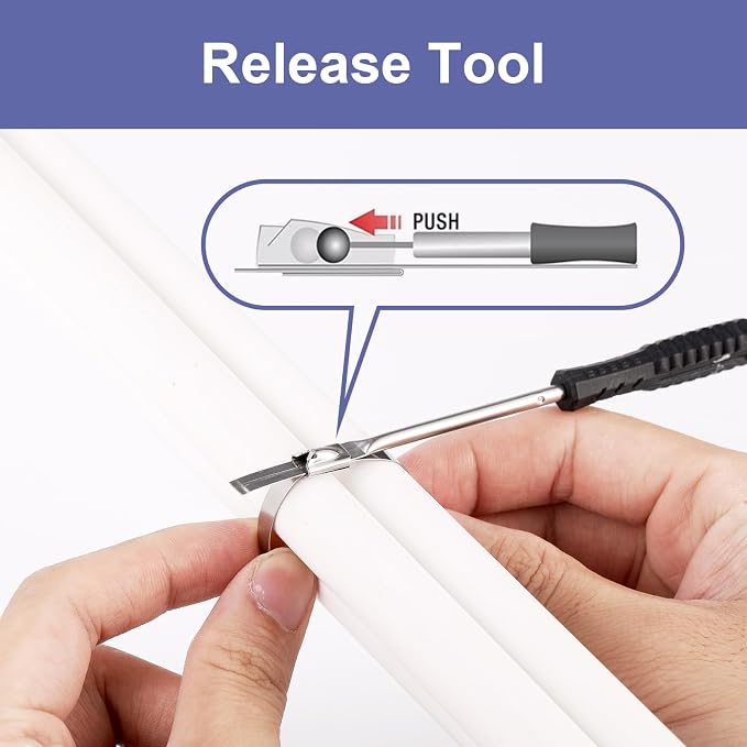 Metal Zip Ties Cutter, Stainless Steel Cable Tie Gun with Tensioning Installation Cutting Tool for Self-Locking Stainless Zip Ties with Free Zip Tie Release Tool, Dual-Hand Operation