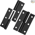 2 PCS Black Lift Off Hinge 2.5Inch Stainless Steel Detachable Small Lift Off Hinges Left Handed Slip Joint Flag Hinges Rising Butt Door Hinges