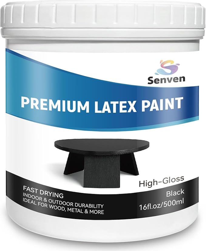 Black Paint Gloss Black 16Oz Multi Surface Enamel Acrylic Touch Up Paint for Wall, Metal, Wood, Furniture, Cabinets, Doors, Tables Scratch Repair, 500ml